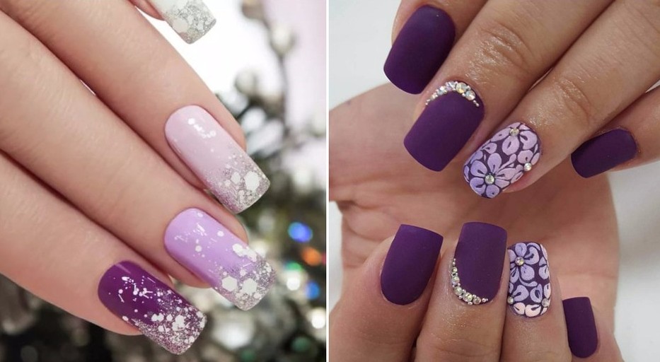 Новогодний Дизайн Ногтей С Фиолетовым Цветом