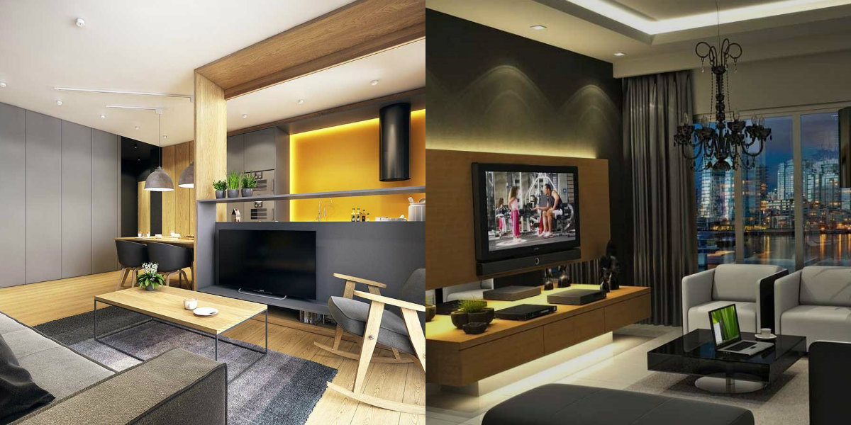 Интерьер-дизайн гостиной, в квартире 18-20 кв., частном доме, гостиная-кухня, современный стиль