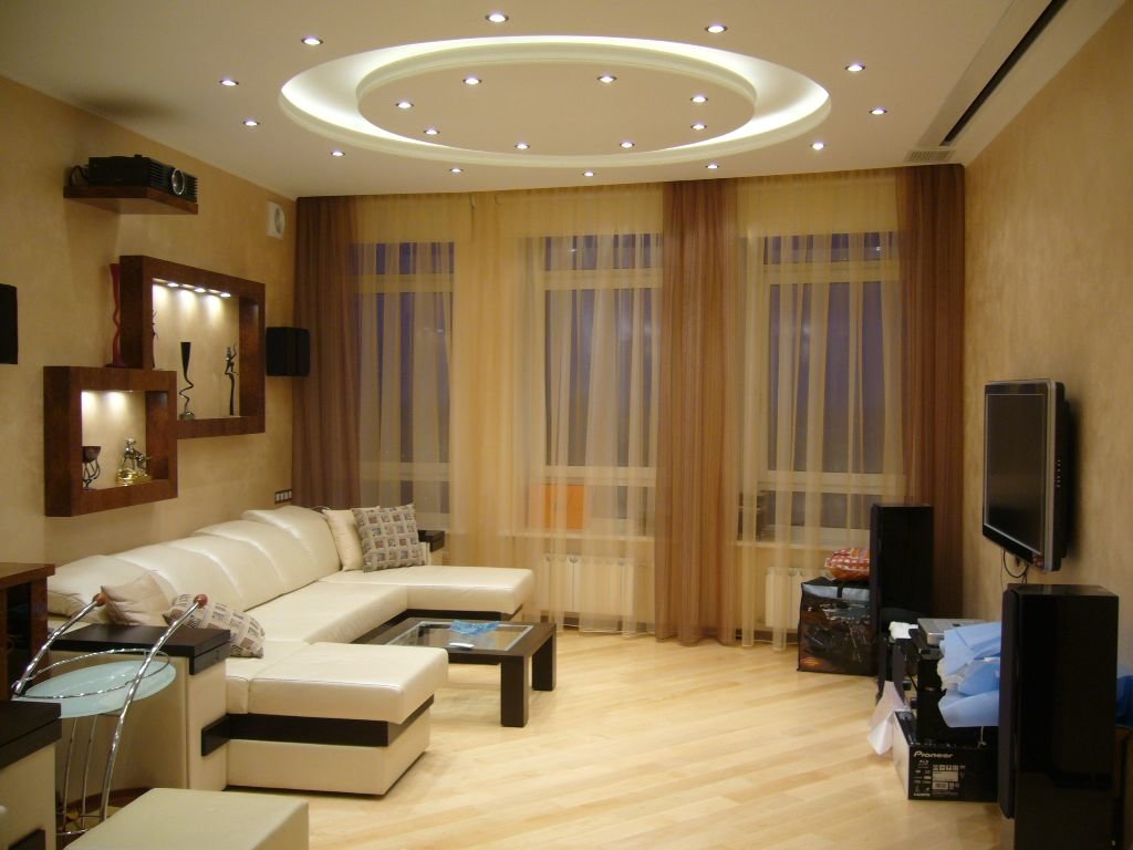 Интерьер залы в квартире, современный стиль гостиной
