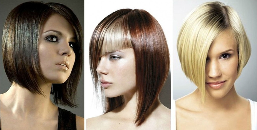Женская стрижка волос - прическа Асимметрия женщине 2021