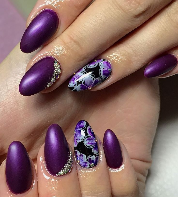 Фиолетовый Маникюр На Короткие Ногти Фото