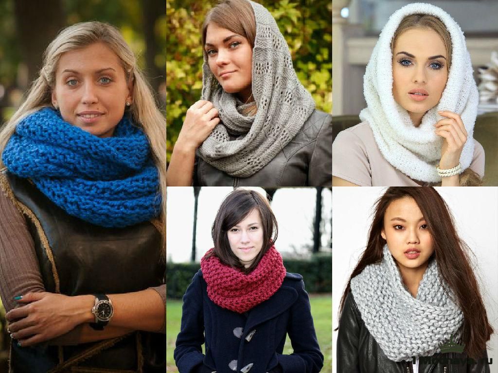 Снуд-шарф спицами, схемы и описание вязания
