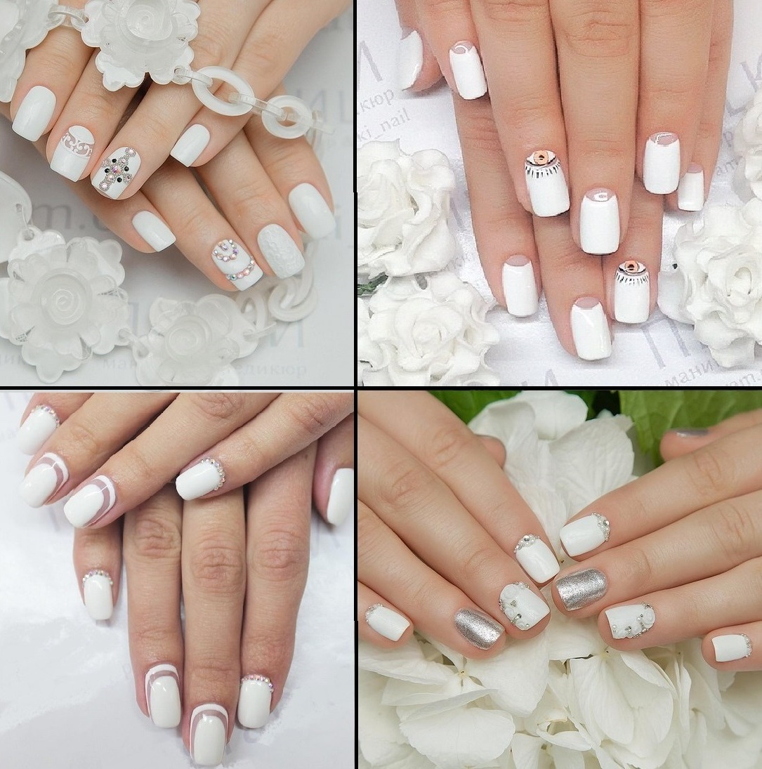Белые ногти, модный дизайн белого цвета маникюра весна, лето, зима, осень 2021