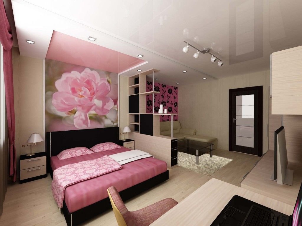 Интерьер-дизайн спальни 18 кв. метра, современный стиль