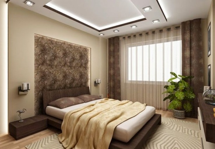 Интерьер-дизайн спальни 9 кв. метра, модный стиль комнаты