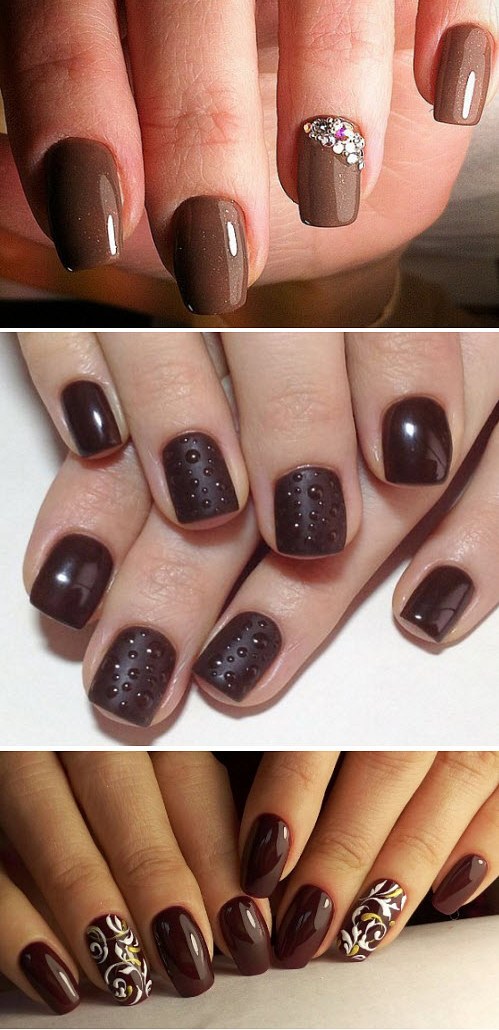 Изысканный коричневый маникюр, изумительные ногти 2022