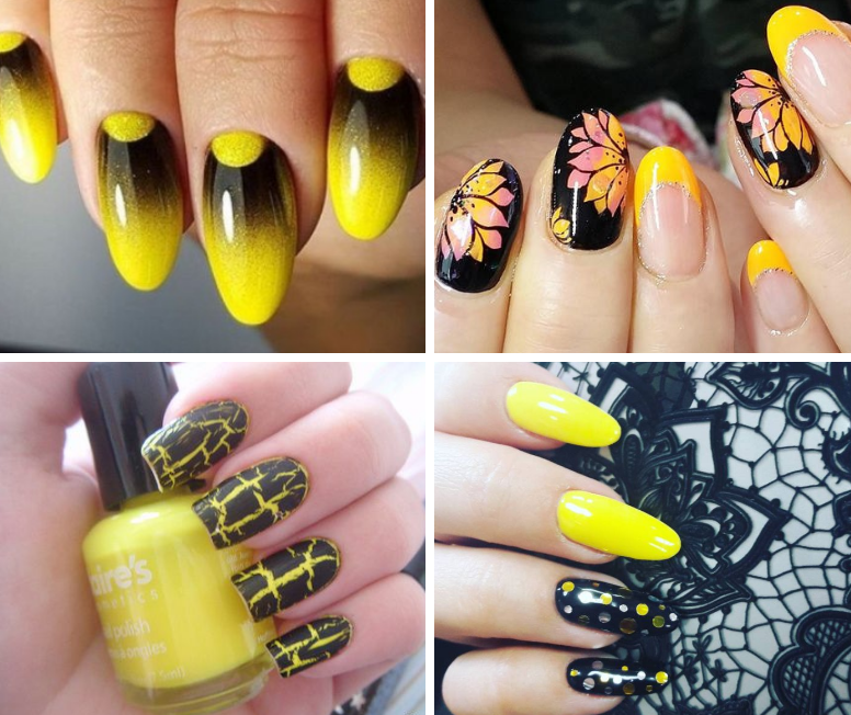 Желтые осенние ногти, красивый жёлтый маникюр осени 2020