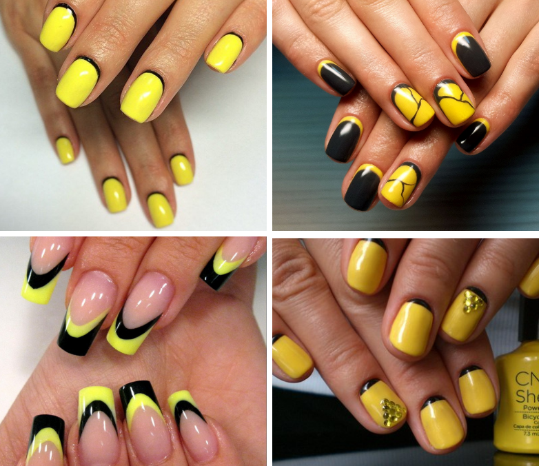 Желтый маникюр лета, цветные жёлтые ногти, дизайн летний 2020
