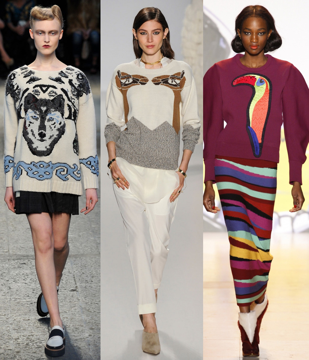 Традиционные современные тенденции. Модные принты на свитерах. Модные свитера с подиумов. Дизайнерские кофты. Модный трикотаж.