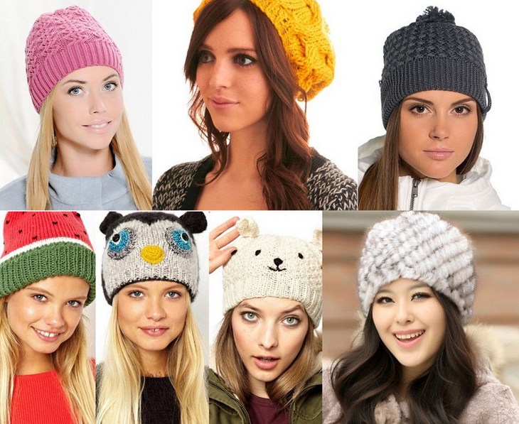Модные женские шапки вязанные спицами осени, зимы и весны, новинки