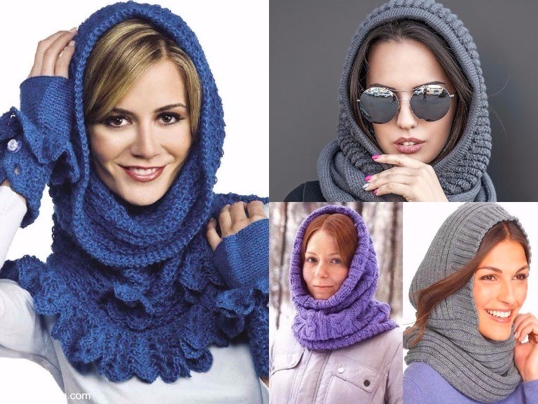 Снуд-шарф спицами, как связать, фото женских