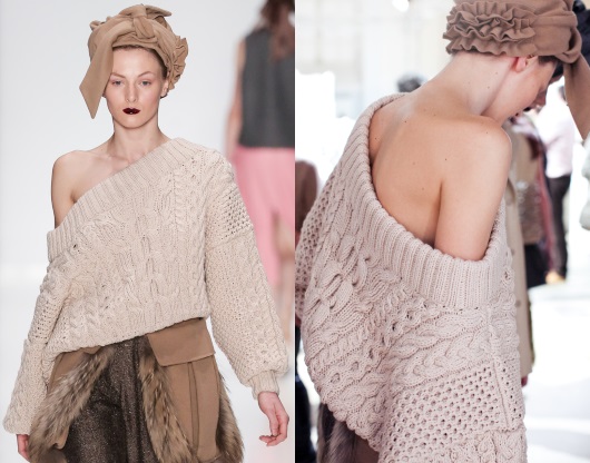 Вязанный свитер спицами, модный женщинам